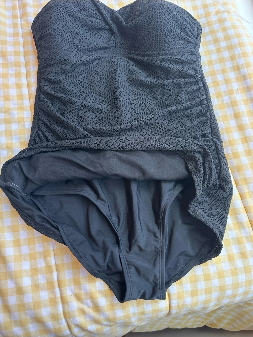 Strapless Black One Piece Swimsuit